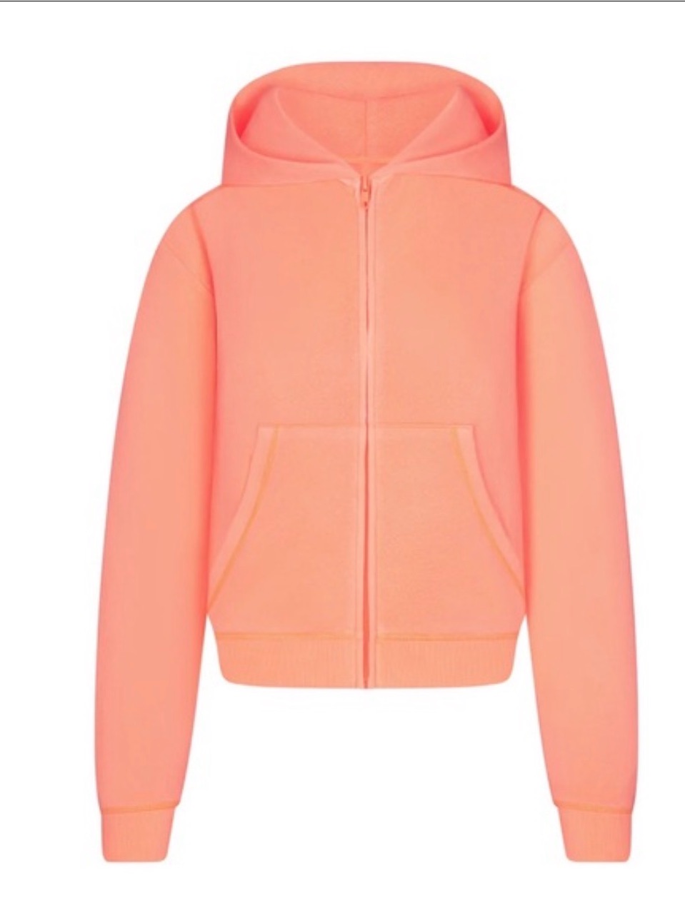 Skims Coral Zip Hoodie Size Xxs Nwt